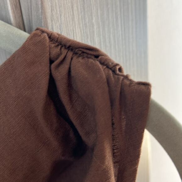 NWT REVOLVE &MINIMALIST lovers COMMENSE linen cotton brown maxi DRESS M - Picture 9 of 14